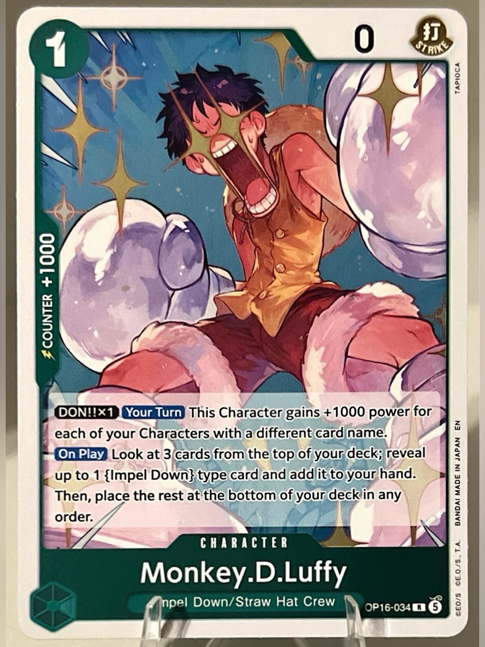 One Piece TCG: The Time Of Battle - MONKEY.D.LUFFY OP16- 034 NM
